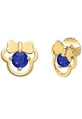 superb mini gold silver blue sapphire gemstone infant birthstone earrings
